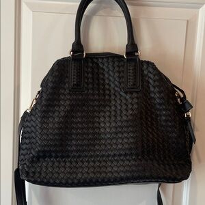 Like New Sondra Roberts Black Woven Satchel